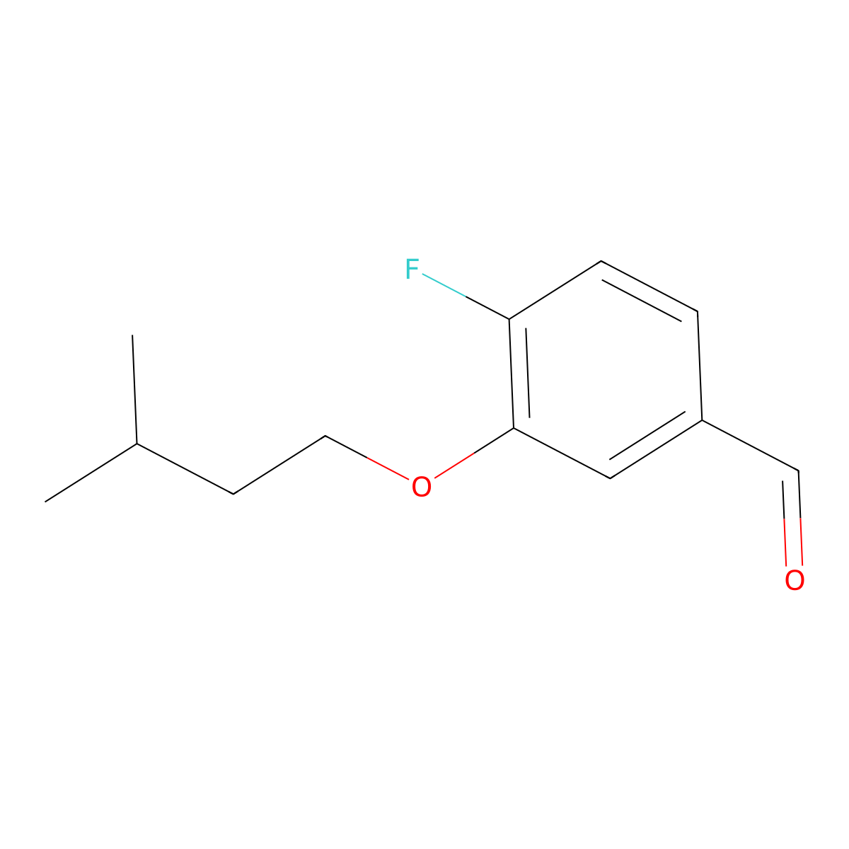 4-Fluoro-3-(isopentyloxy)benzaldehyde molecular structure, CAS 1443349-81-2