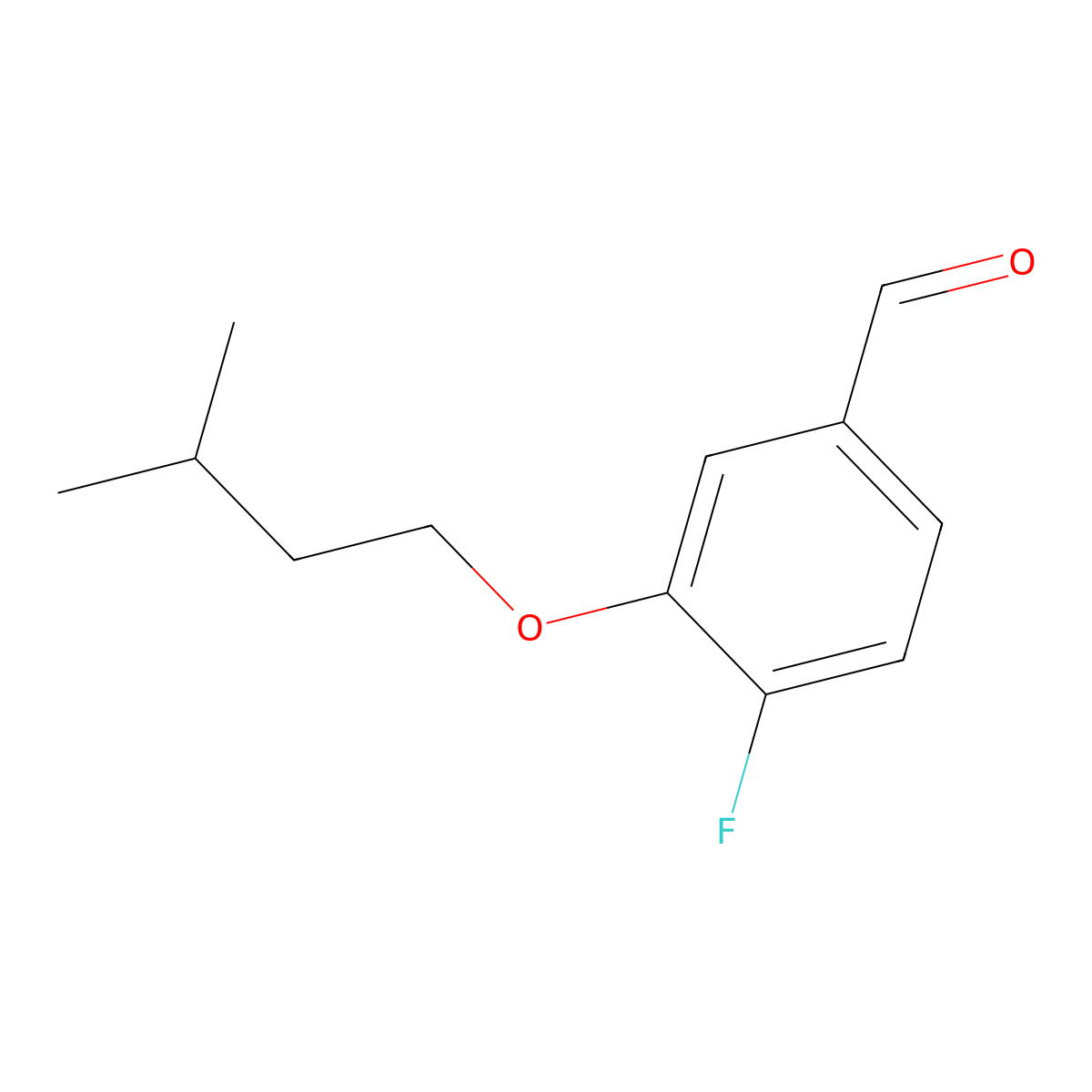 4-Fluoro-3-(isopentyloxy)benzaldehyde molecular structure, CAS 1443349-81-2