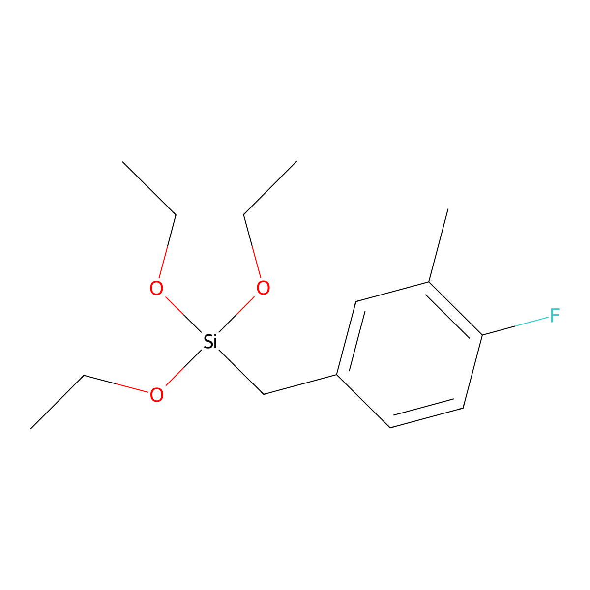 Triethoxy[(4-fluoro-3-methylphenyl)methyl]silane molecular structure, CAS 1443349-82-3