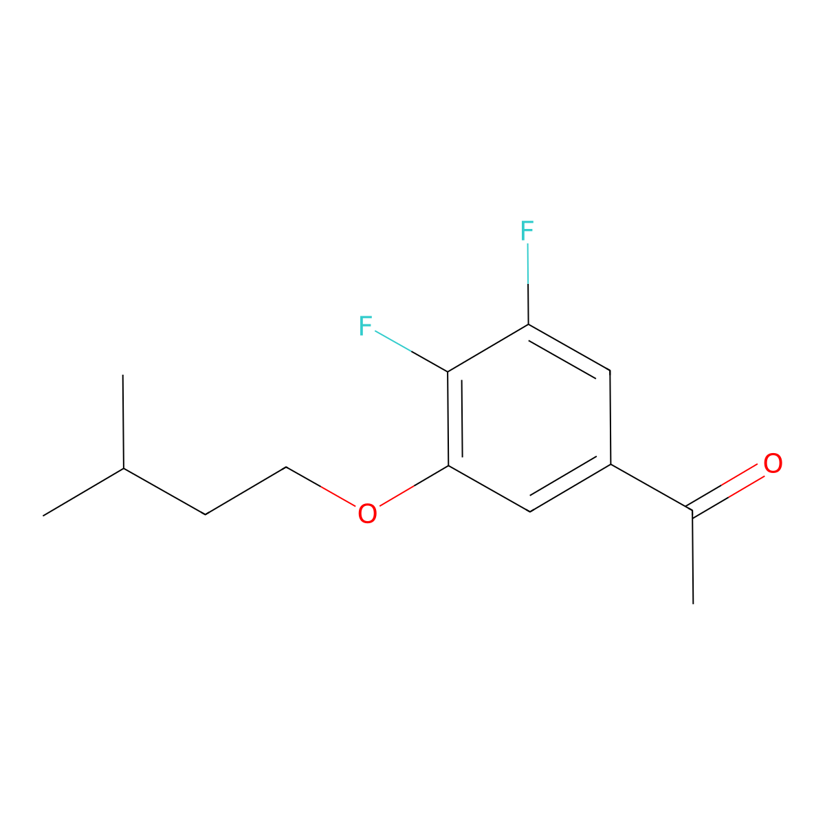 1-(3,4-Difluoro-5-(isopentyloxy)phenyl)ethanone molecular structure, CAS 1443349-85-6