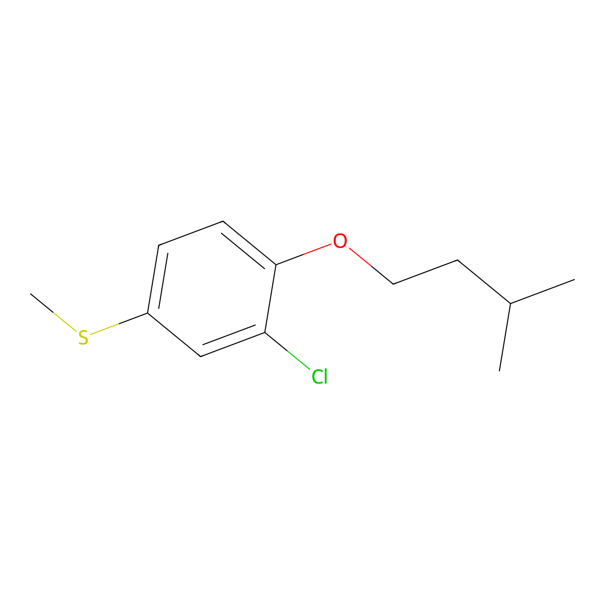 3-Chloro-4-iso-pentoxyphenyl methyl sulfide molecular structure, CAS 1443349-95-8