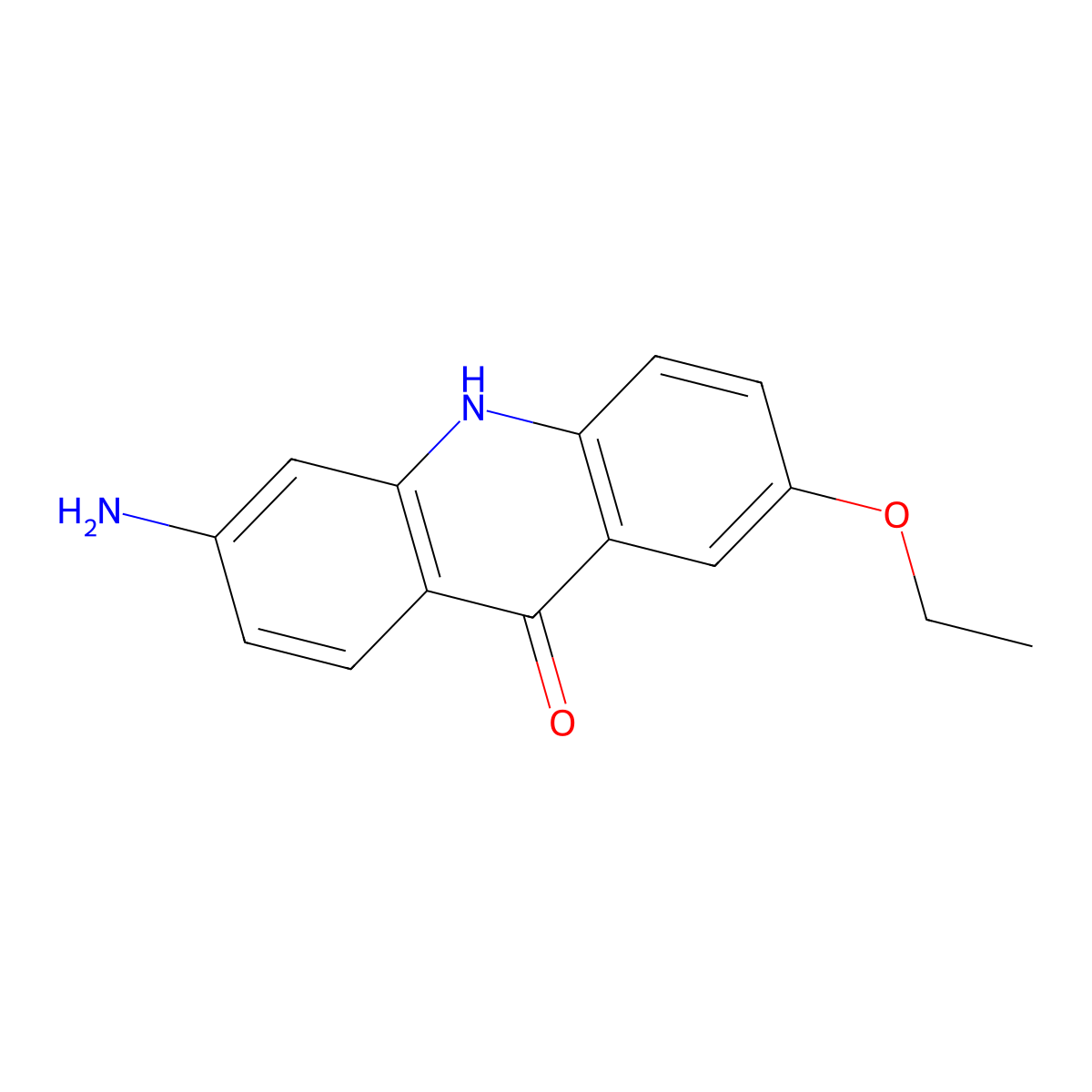 6-Amino-2-ethoxyacridin-9(10H)-one molecular structure, CAS 144335-20-6