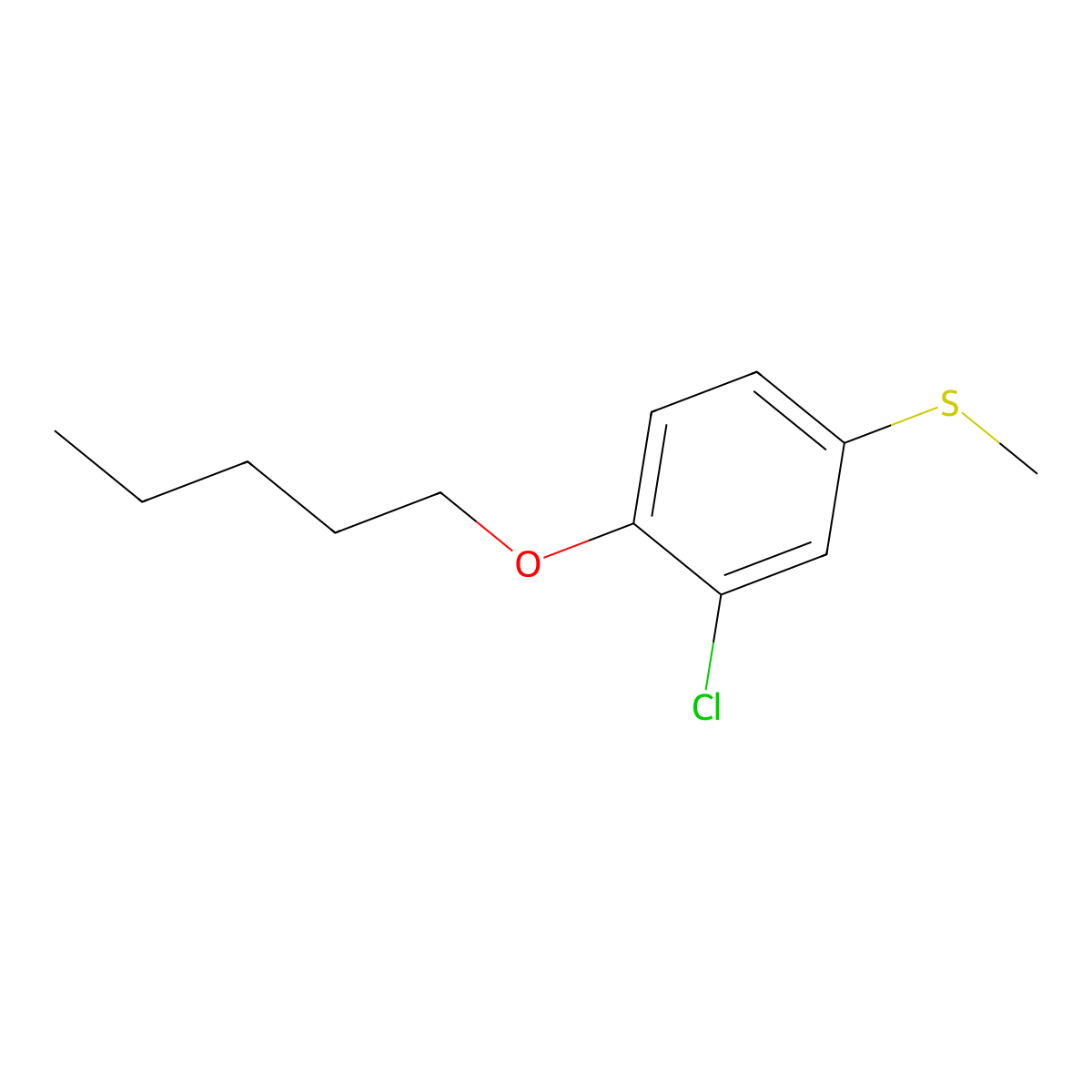 (3-Chloro-4-(pentyloxy)phenyl)(methyl)sulfane molecular structure, CAS 1443350-03-5
