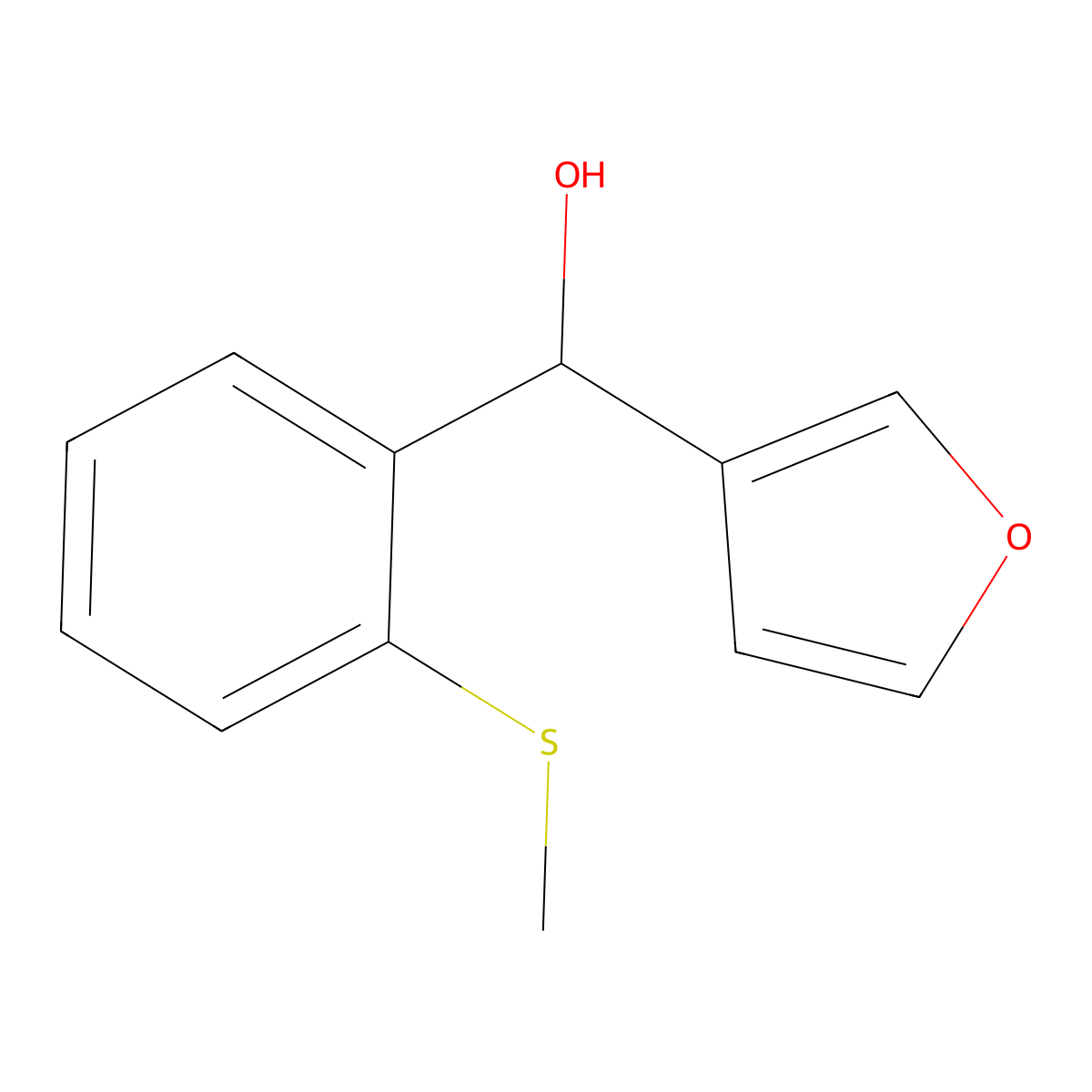 Furan-3-yl(2-(methylthio)phenyl)methanol molecular structure, CAS 1443350-04-6