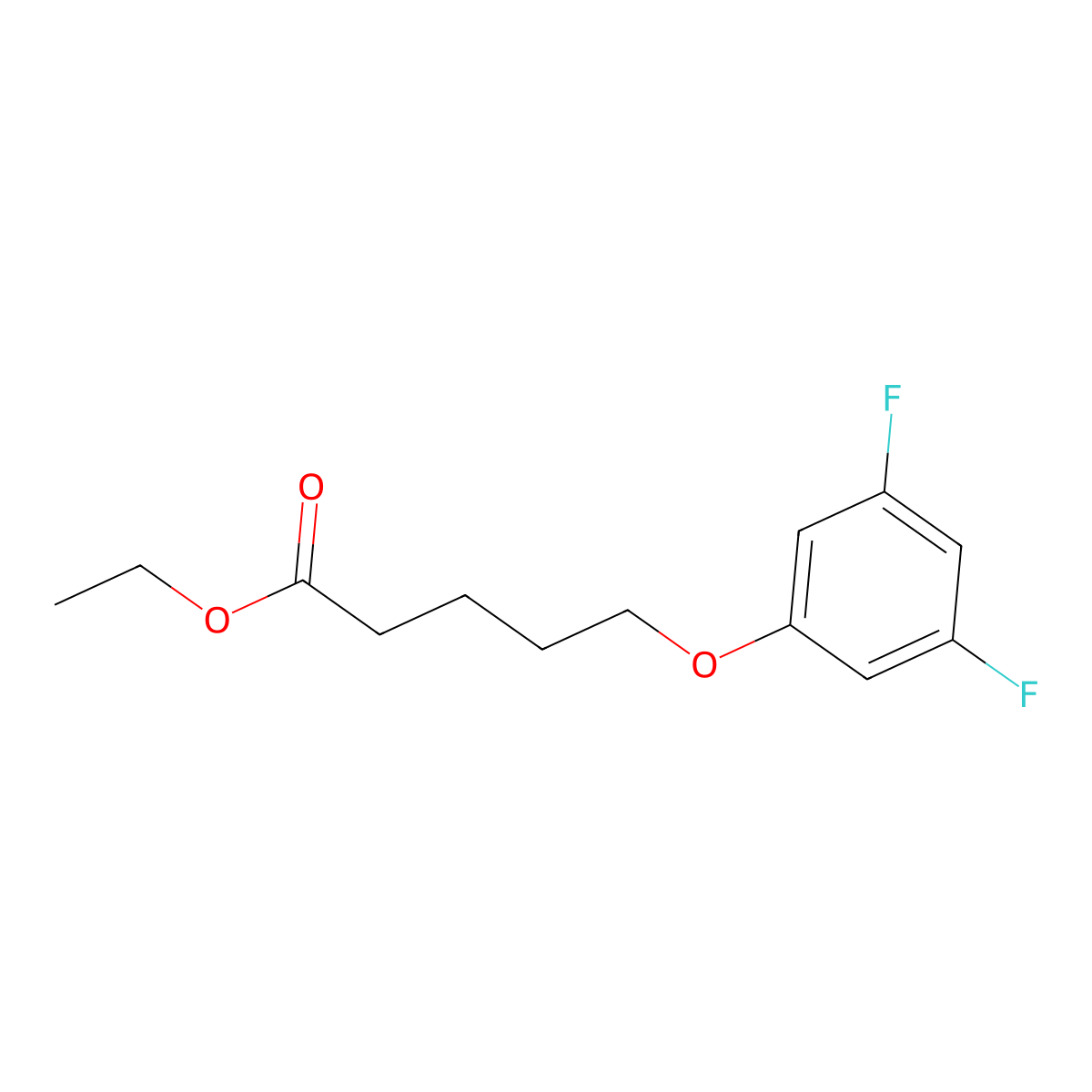 Ethyl 5-(3,5-difluoro-phenoxy)propanoate molecular structure, CAS 1443350-05-7