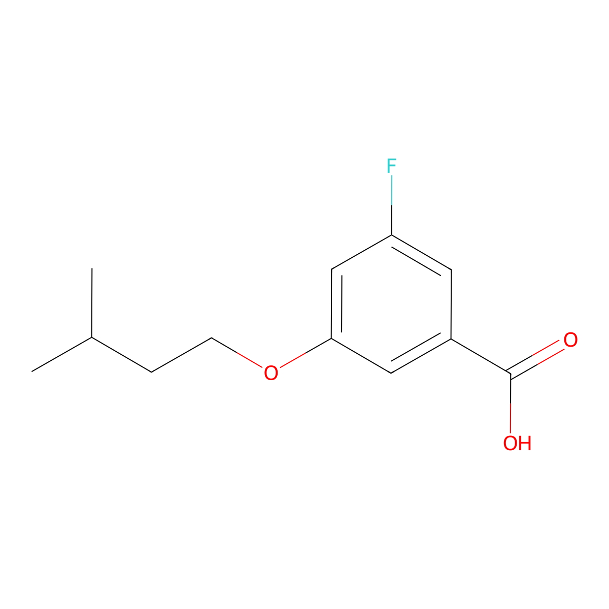 3-Fluoro-5-(isopentyloxy)benzoic acid molecular structure, CAS 1443350-15-9
