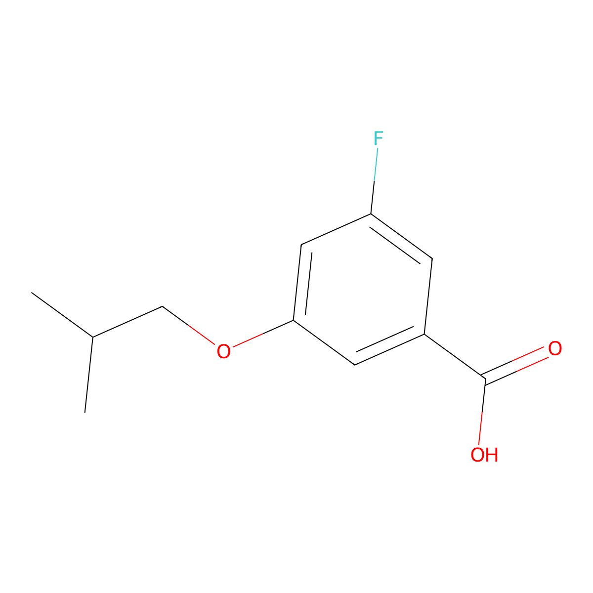 3-Fluoro-5-isobutoxybenzoic acid molecular structure, CAS 1443350-18-2