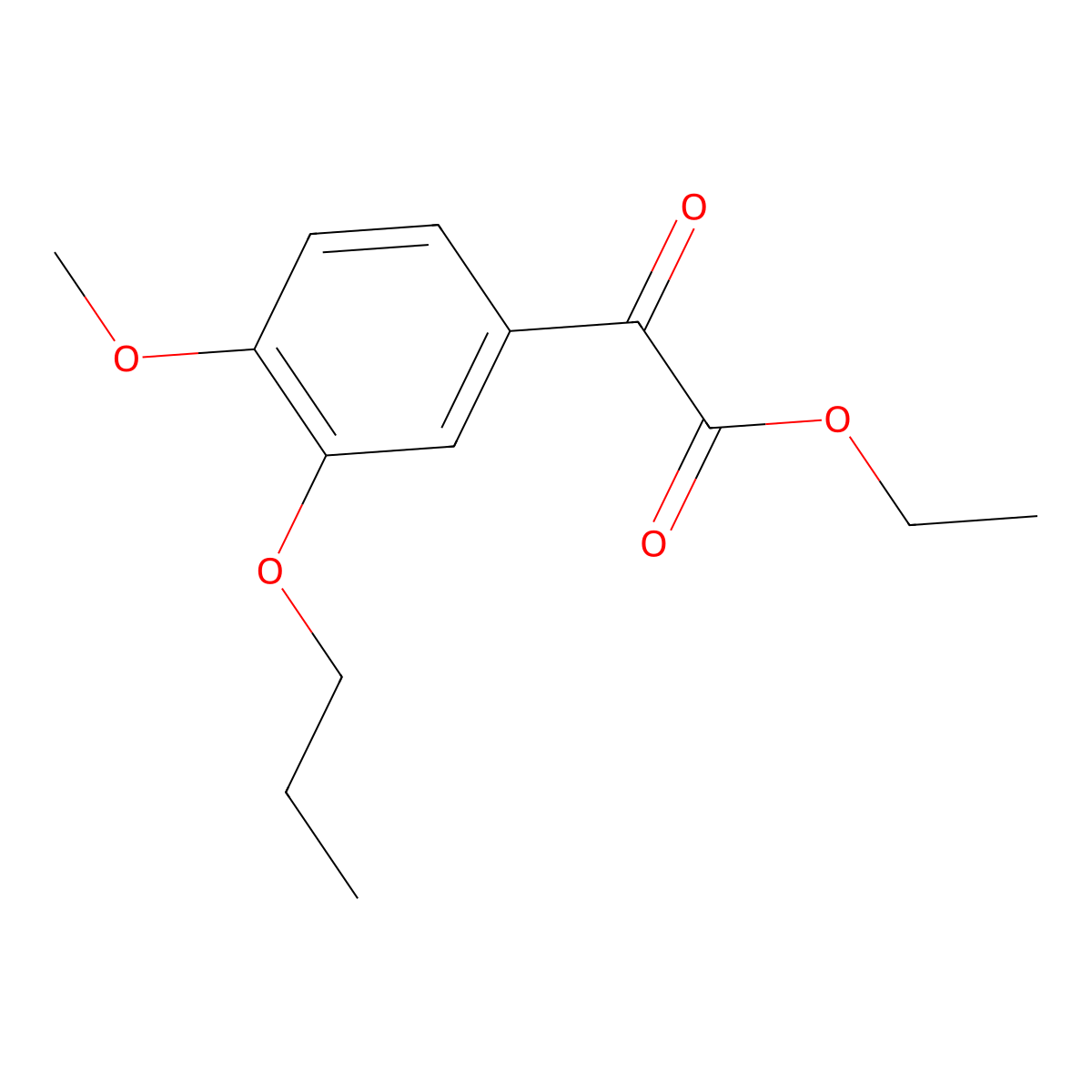 Ethyl 2-(4-methoxy-3-propoxyphenyl)-2-oxoacetate molecular structure, CAS 1443350-30-8
