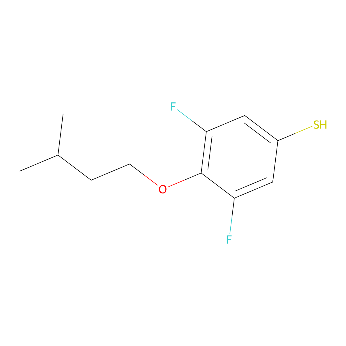 3,5-Difluoro-4-(isopentyloxy)benzenethiol molecular structure, CAS 1443350-41-1