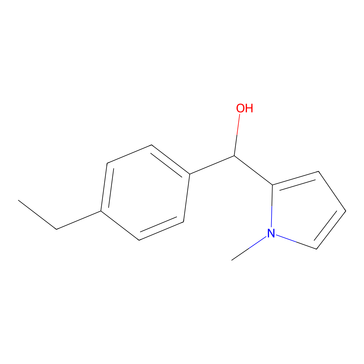 4-Ethylphenyl-(1-methyl-2-pyrrolyl)methanol molecular structure, CAS 1443350-43-3