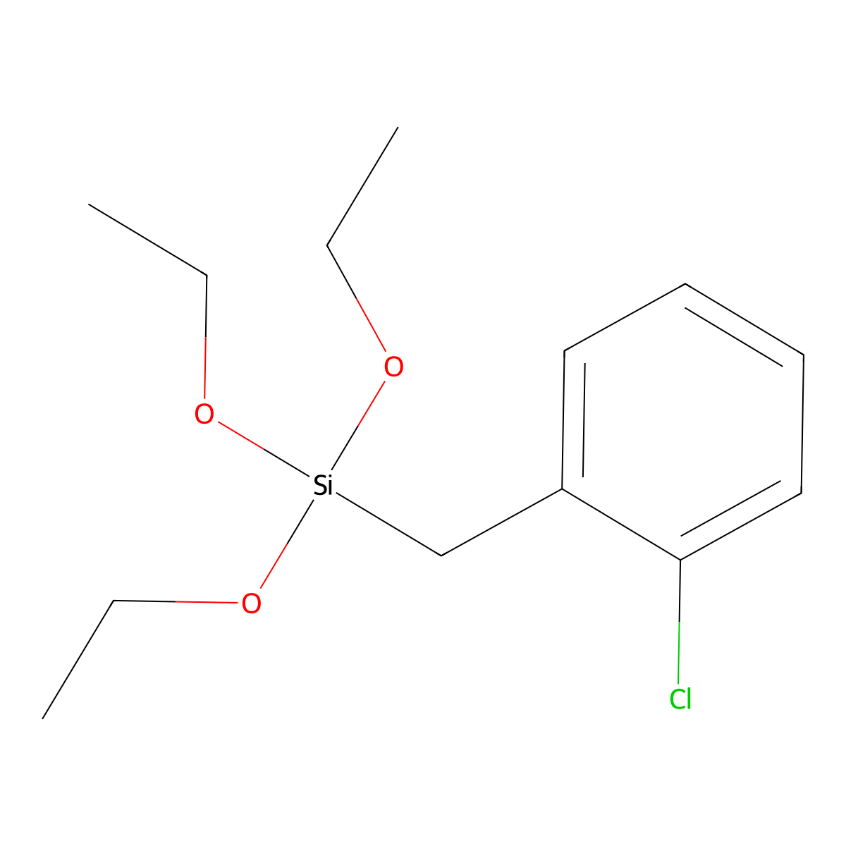 [(2-Chlorophenyl)methyl](triethoxy)silane molecular structure, CAS 1443350-54-6