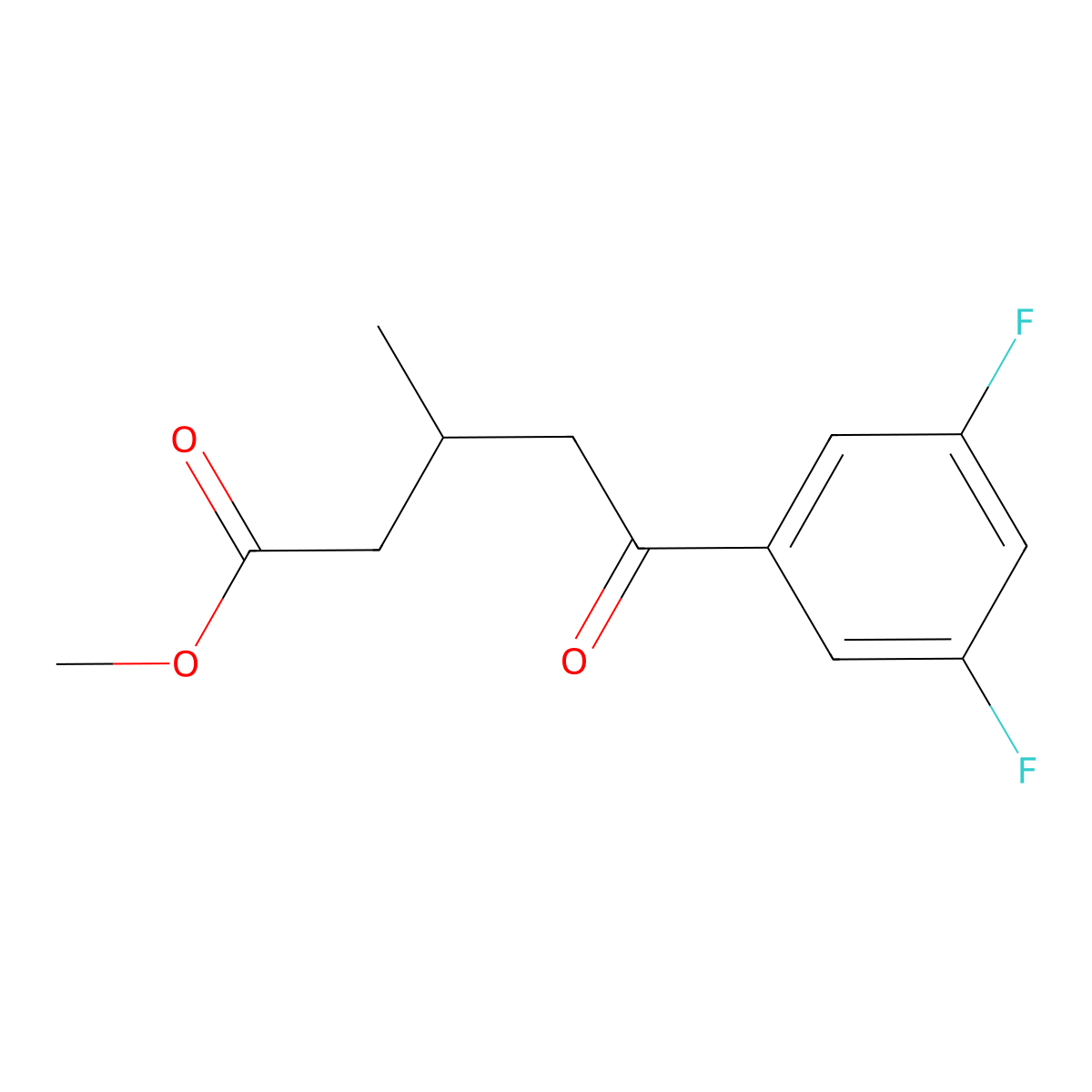 Methyl 5-(3,5-difluorophenyl)-3-methyl-5-oxovalerate molecular structure, CAS 1443350-58-0
