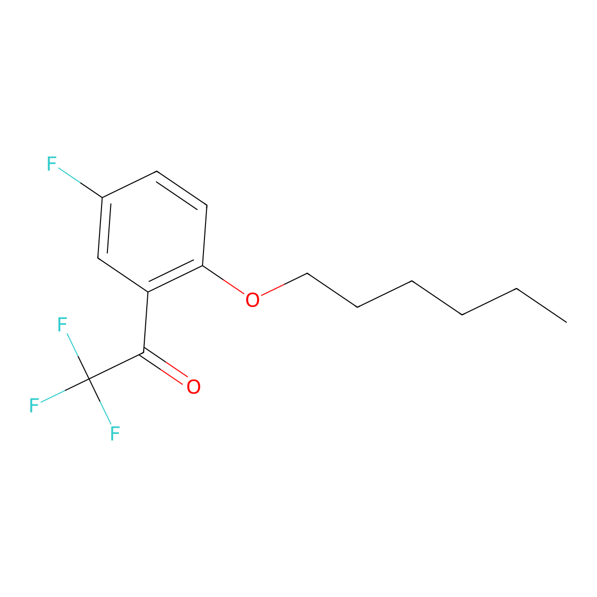 2'-n-Hexyloxy-2,2,2,5'-tetrafluoroacetophenone molecular structure, CAS 1443350-59-1