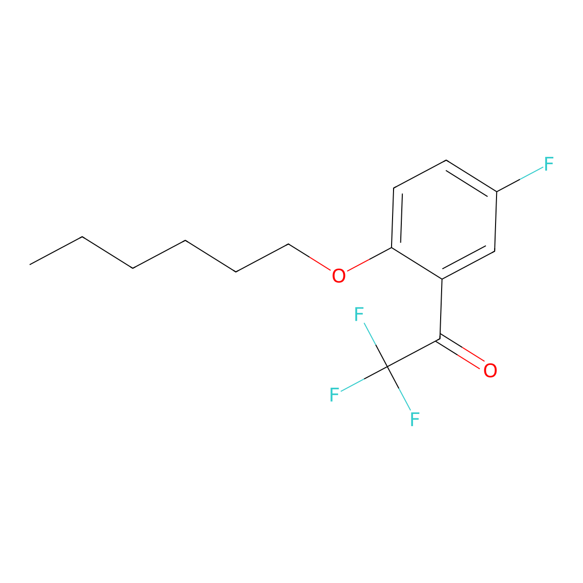 2'-n-Hexyloxy-2,2,2,5'-tetrafluoroacetophenone molecular structure, CAS 1443350-59-1