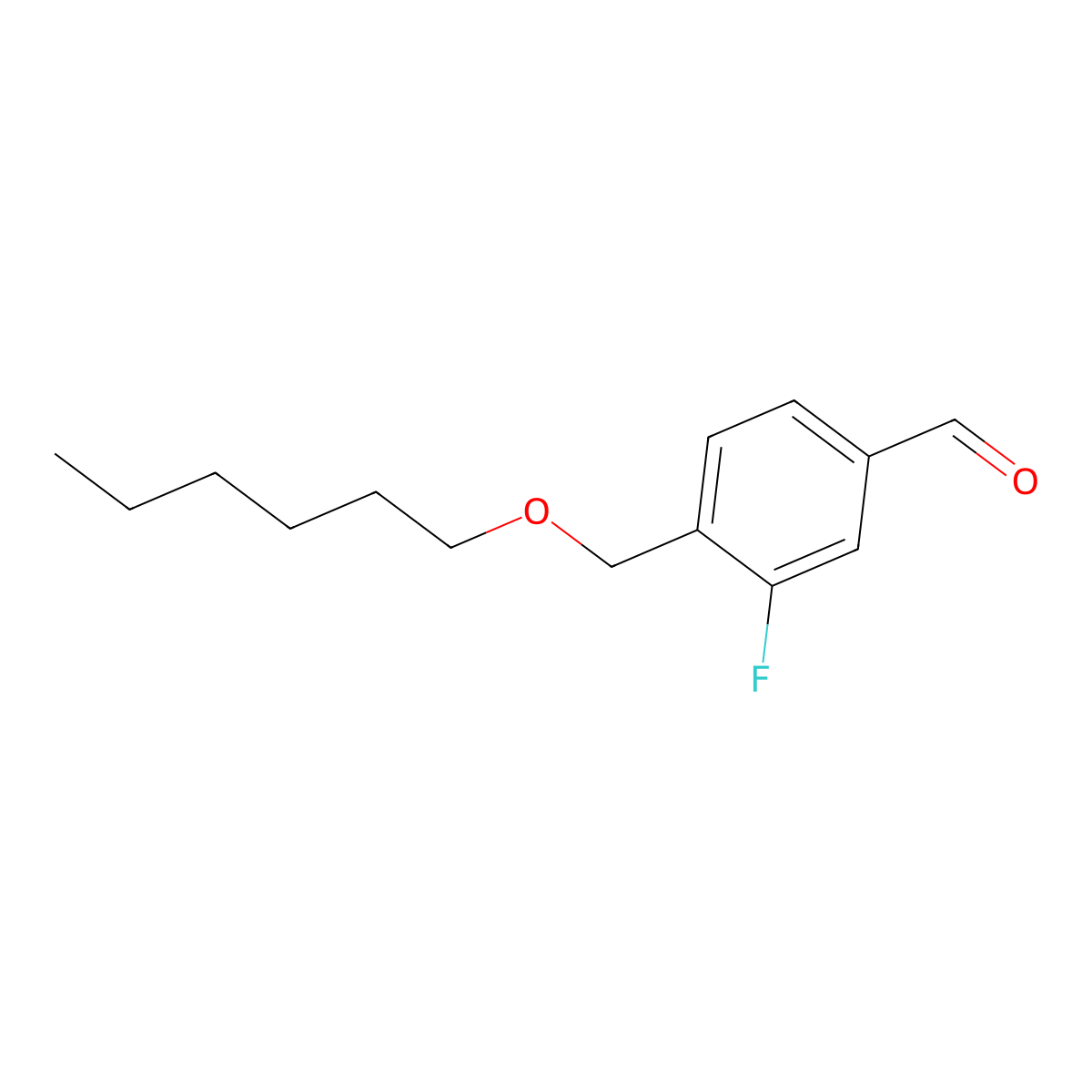 3-Fluoro-4-[(n-hexyloxy)methyl]benzaldehyde molecular structure, CAS 1443350-65-9