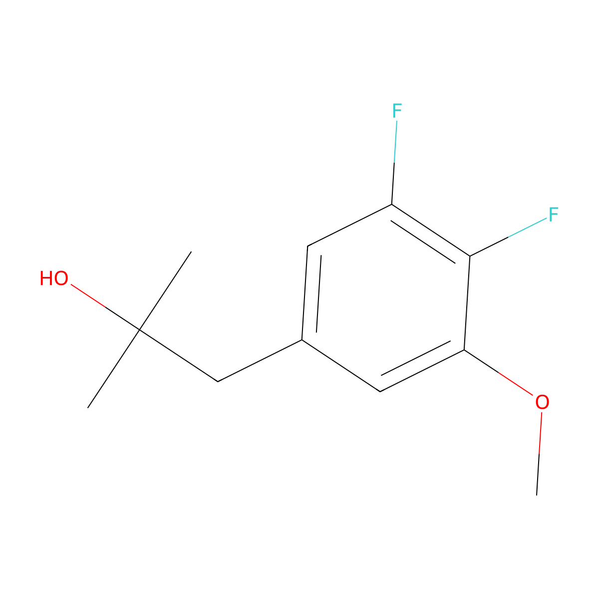 1-(3,4-Difluoro-5-methoxyphenyl)-2-methyl-2-propanol molecular structure, CAS 1443350-67-1