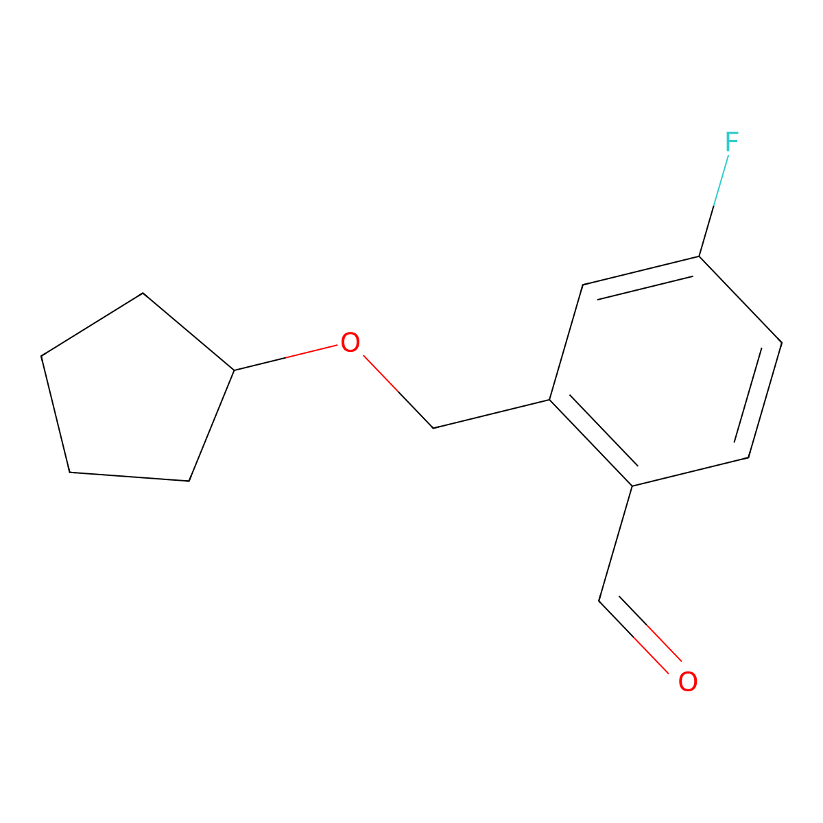 2-((Cyclopentyloxy)methyl)-4-fluorobenzaldehyde molecular structure, CAS 1443350-71-7