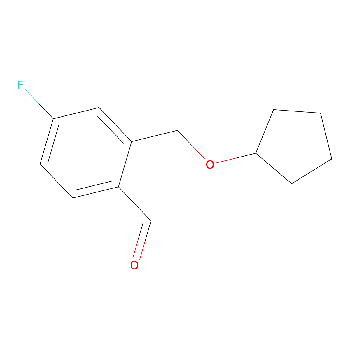 2-((Cyclopentyloxy)methyl)-4-fluorobenzaldehyde molecular structure, CAS 1443350-71-7