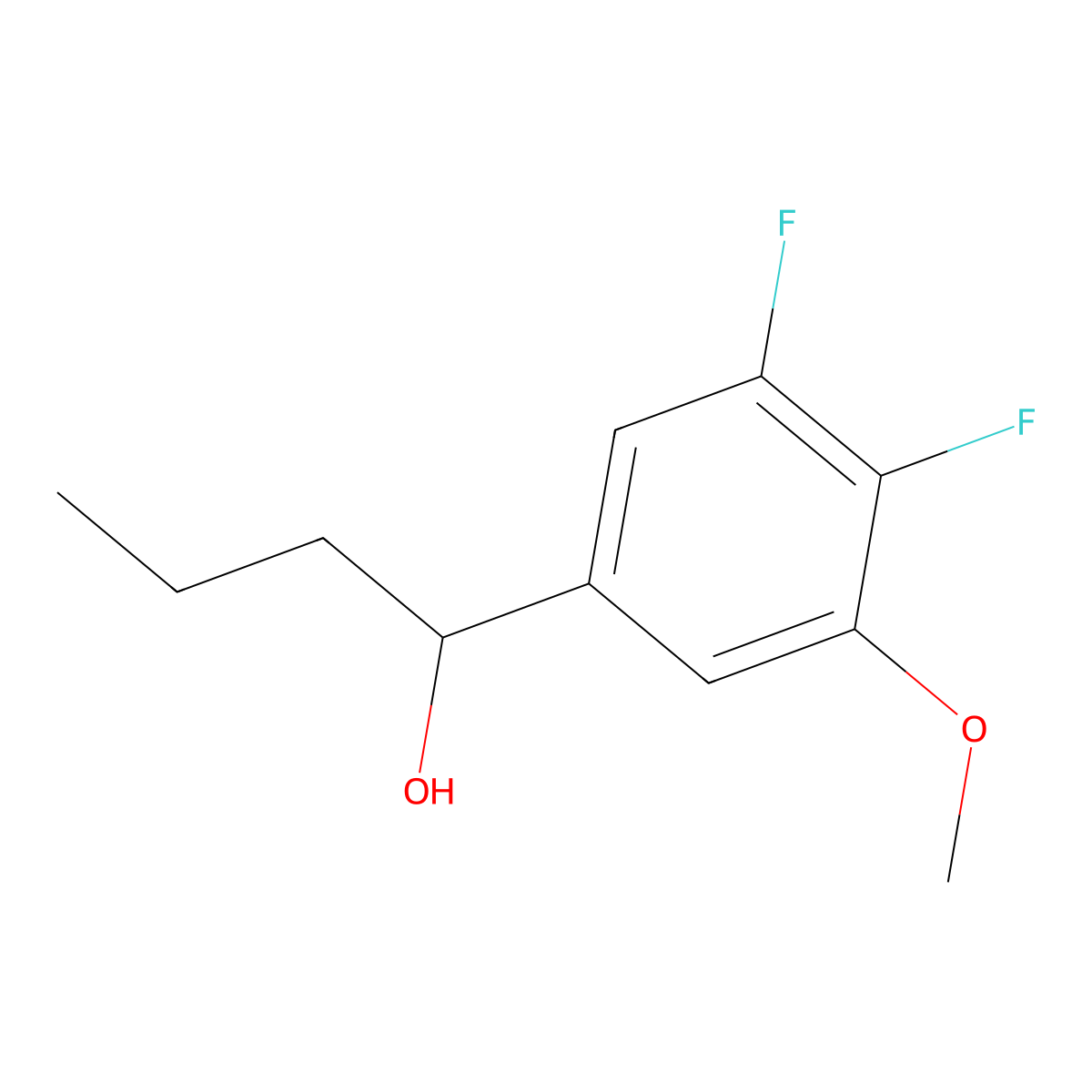 1-(3,4-Difluoro-5-methoxyphenyl)-1-butanol molecular structure, CAS 1443350-72-8