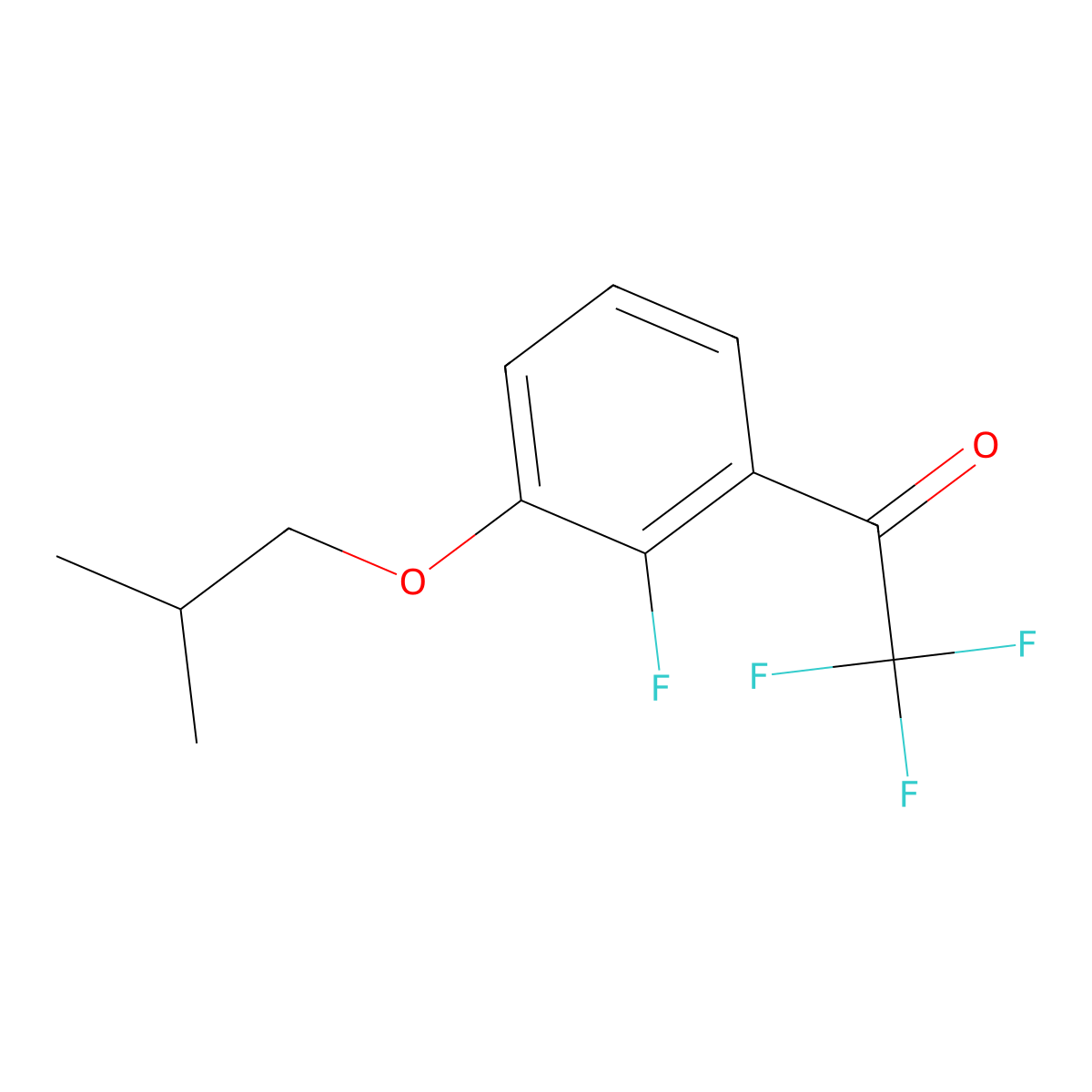 2,2,2-Trifluoro-1-(2-fluoro-3-isobutoxyphenyl)ethanone molecular structure, CAS 1443350-82-0