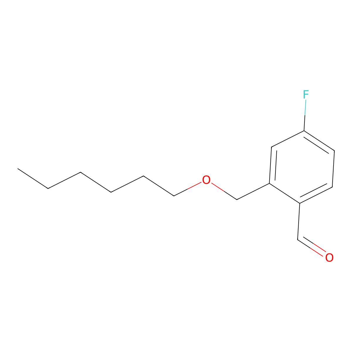 4-Fluoro-2-[(n-hexyloxy)methyl]benzaldehyde molecular structure, CAS 1443350-84-2