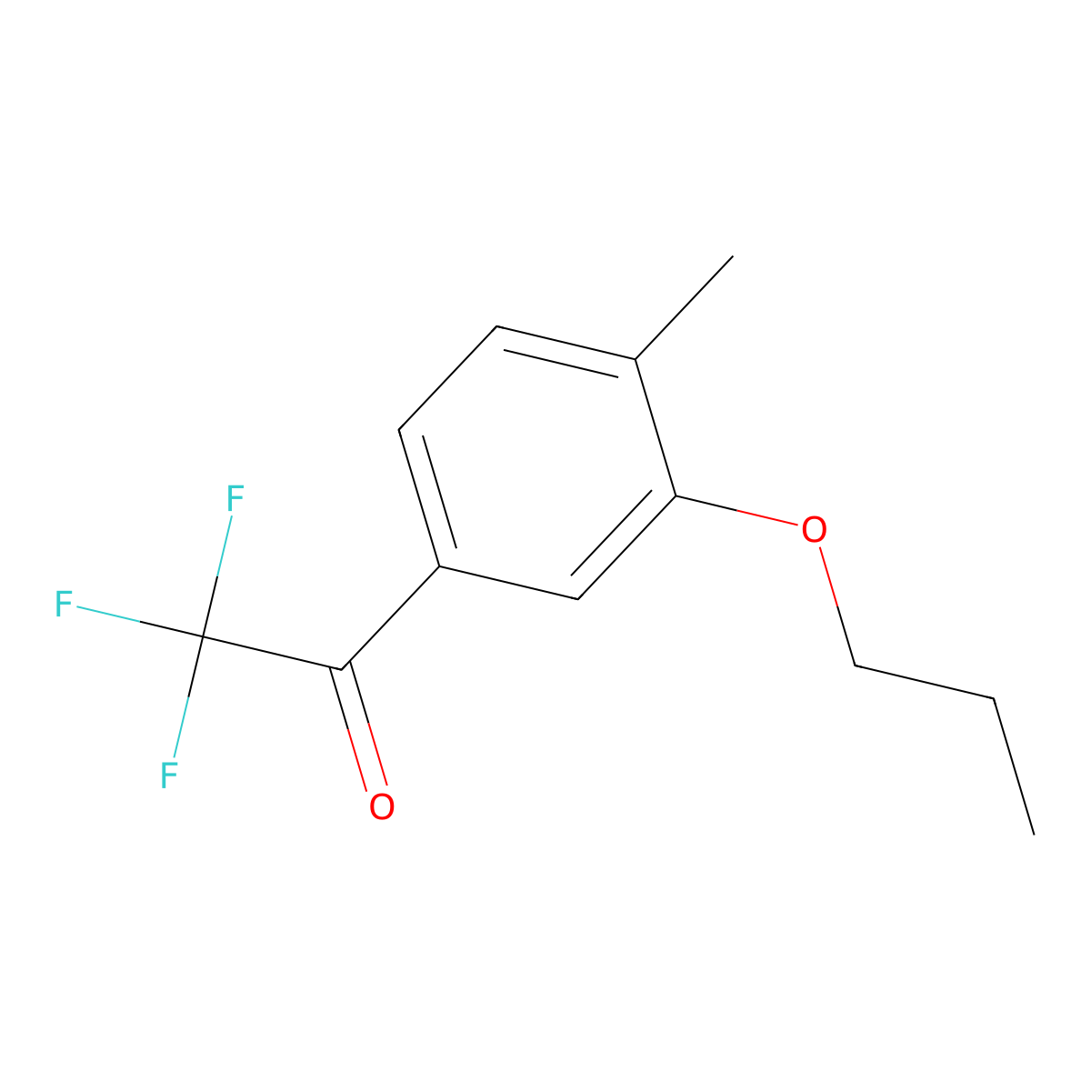 2,2,2-Trifluoro-1-(4-methyl-3-propoxyphenyl)ethanone molecular structure, CAS 1443350-89-7