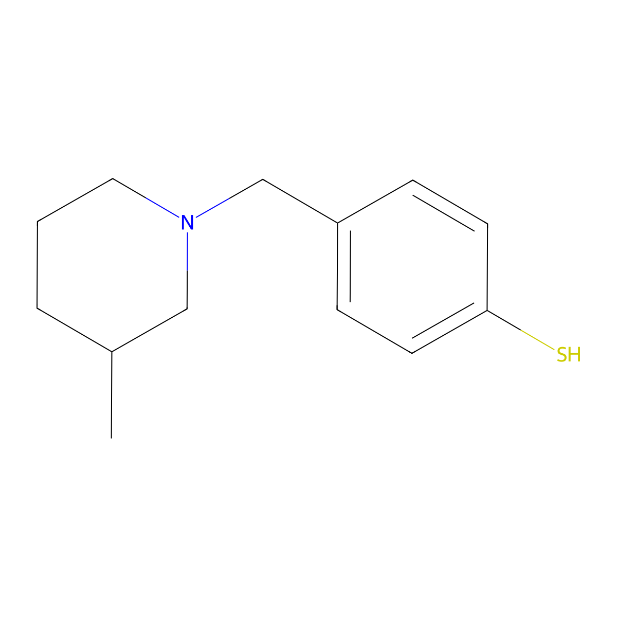 4-[(3-Methyl-1-piperidino)methyl]thiophenol molecular structure, CAS 1443350-91-1