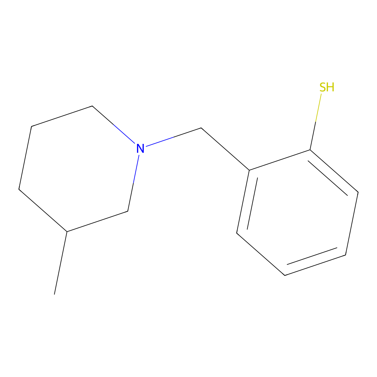 2-((3-Methylpiperidin-1-yl)methyl)benzenethiol molecular structure, CAS 1443350-97-7