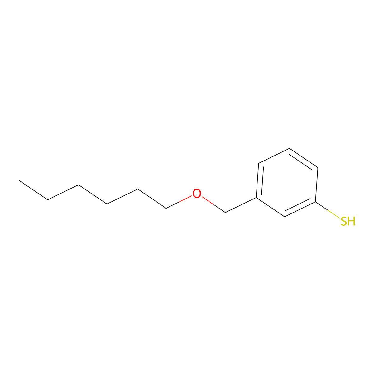3-[(n-Hexyloxy)methyl]thiophenol molecular structure, CAS 1443351-01-6