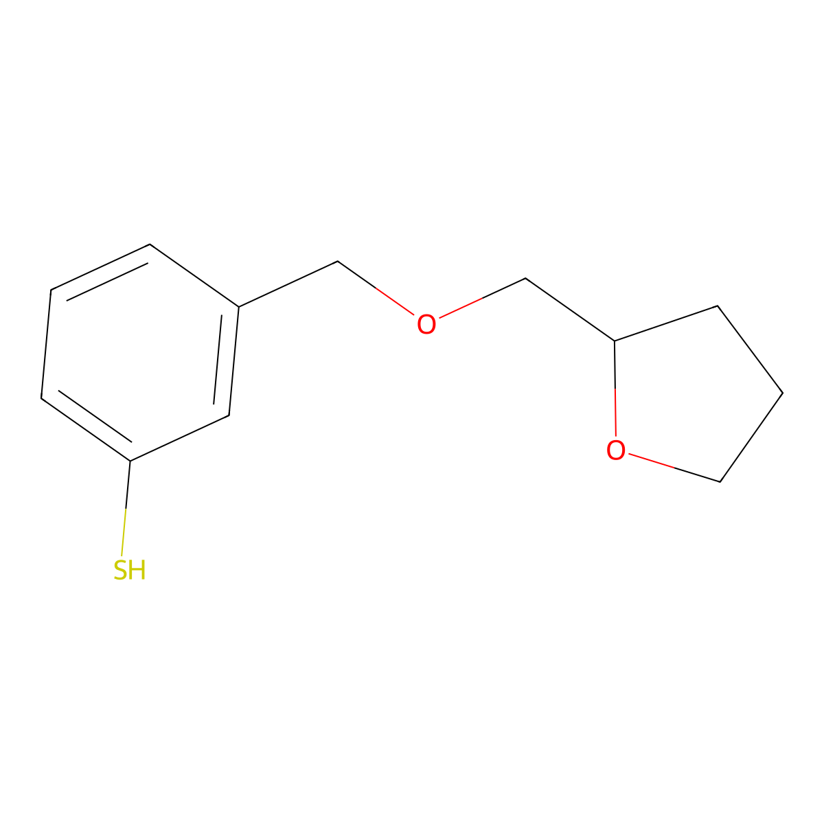 3-[(Tetrahydrofurfuryloxy)methyl]thiophenol molecular structure, CAS 1443351-06-1