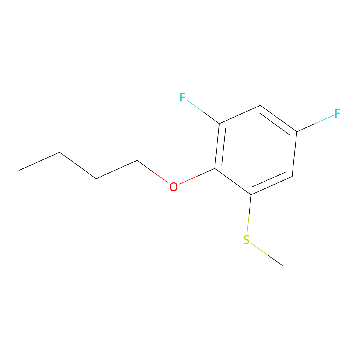 (2-Butoxy-3,5-difluorophenyl)(methyl)sulfane molecular structure, CAS 1443351-08-3