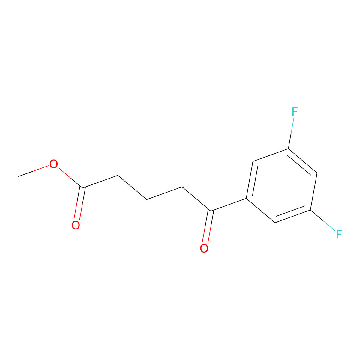 Methyl 5-(3,5-difluorophenyl)-5-oxopentanoate molecular structure, CAS 1443351-35-6
