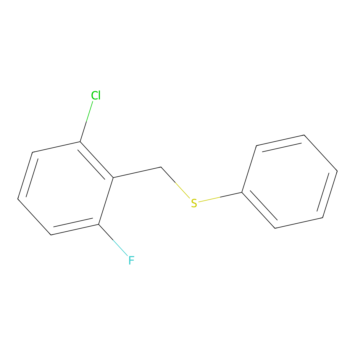1-Chloro-3-fluoro-2-(phenylsulfanylmethyl)benzene molecular structure, CAS 1443351-37-8