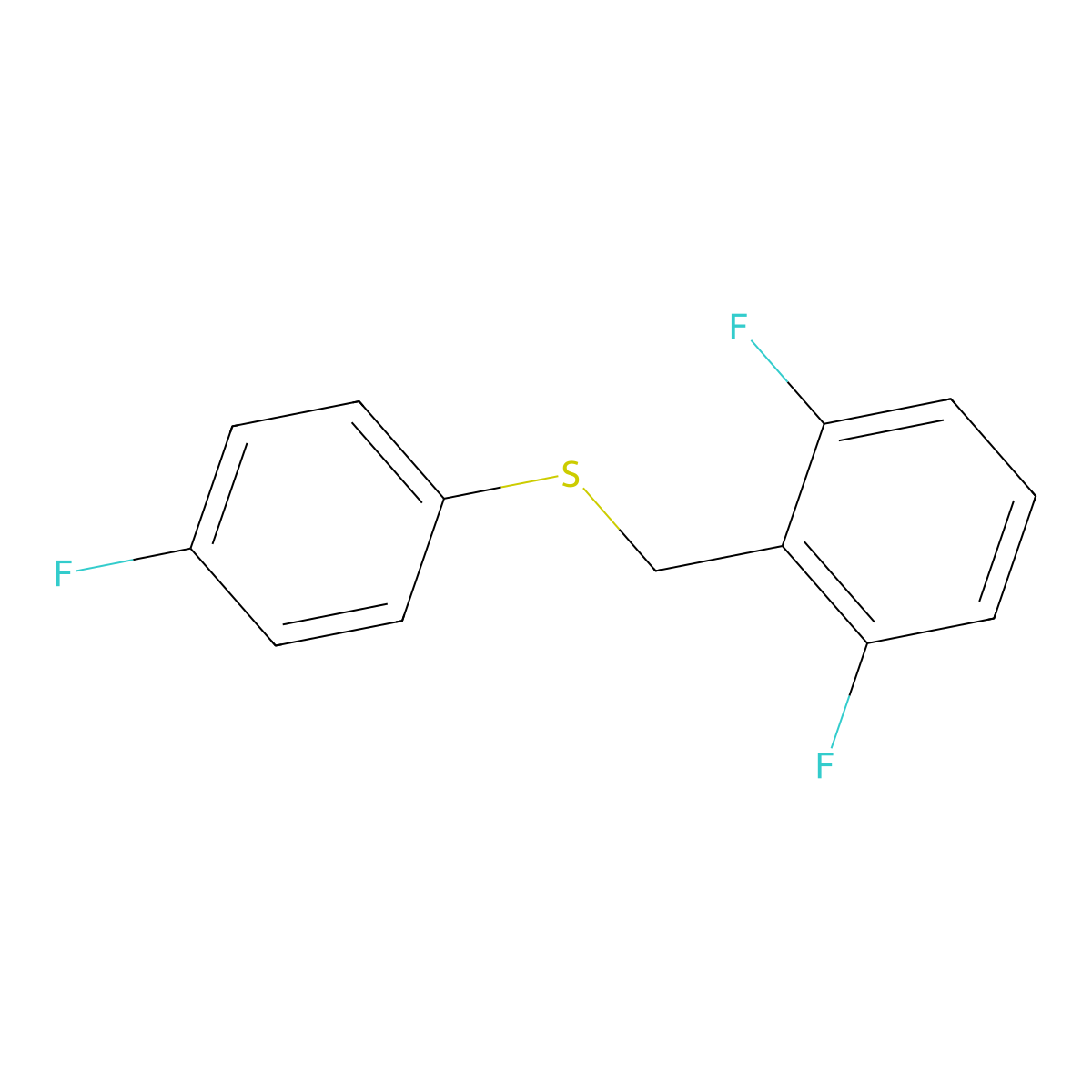 1,3-Difluoro-2-[(4-fluorophenyl)sulfanylmethyl]benzene molecular structure, CAS 1443351-41-4