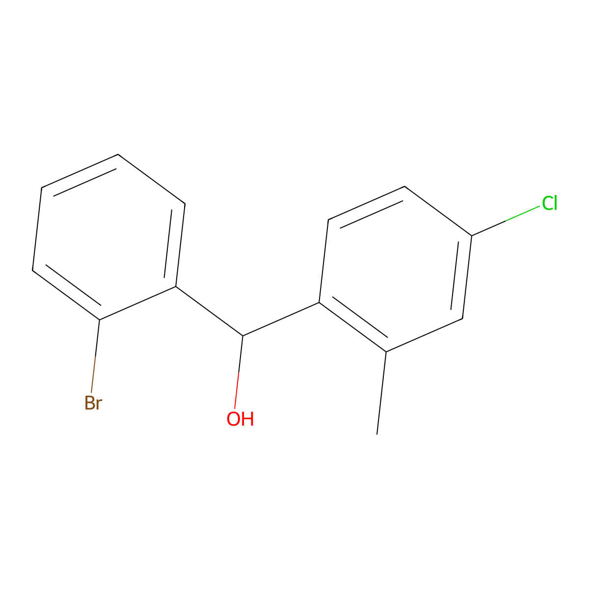 (2-Bromophenyl)(4-chloro-2-methylphenyl)methanol molecular structure, CAS 1443351-61-8