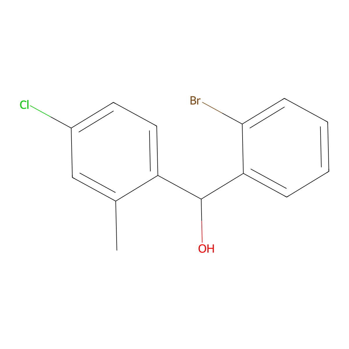 (2-Bromophenyl)(4-chloro-2-methylphenyl)methanol molecular structure, CAS 1443351-61-8
