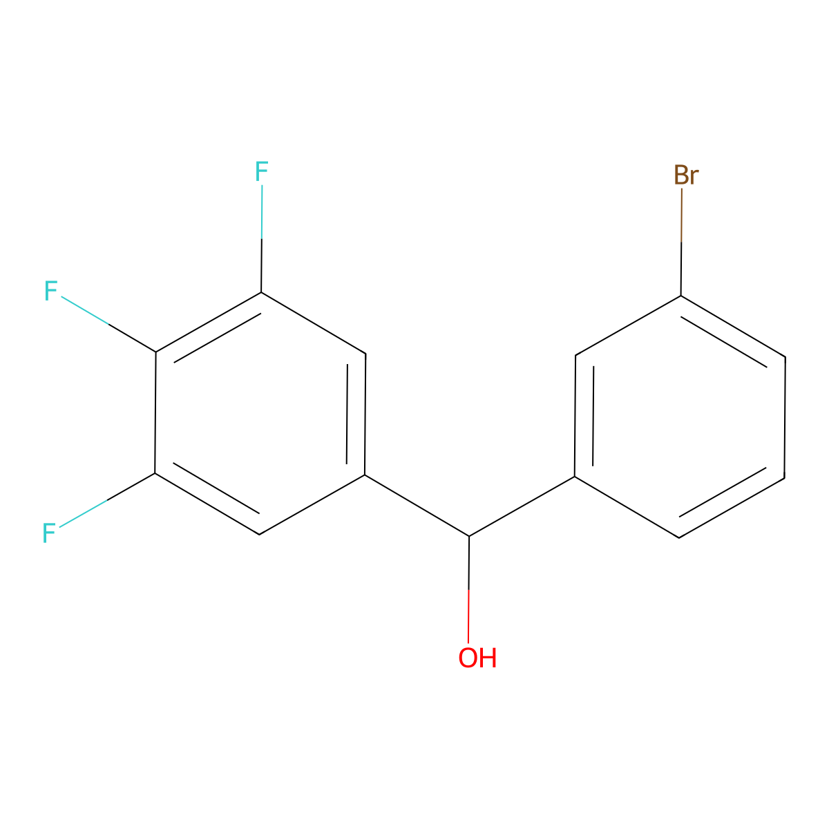(3-Bromophenyl)(3,4,5-trifluorophenyl)methanol molecular structure, CAS 1443351-63-0