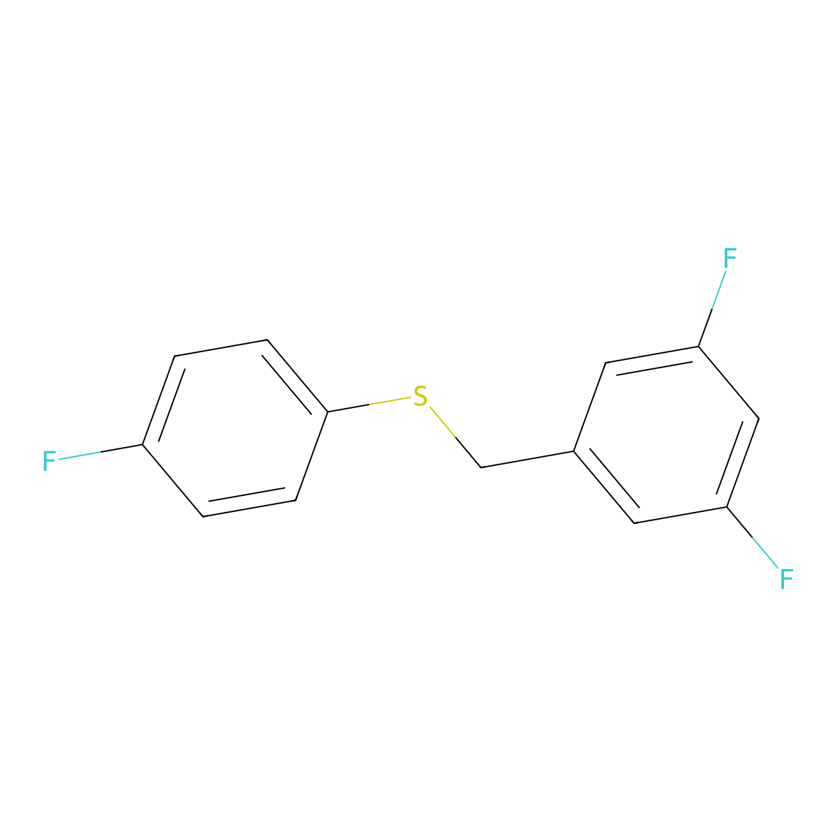1,3-Difluoro-5-[(4-fluorophenyl)sulfanylmethyl]benzene molecular structure, CAS 1443351-64-1