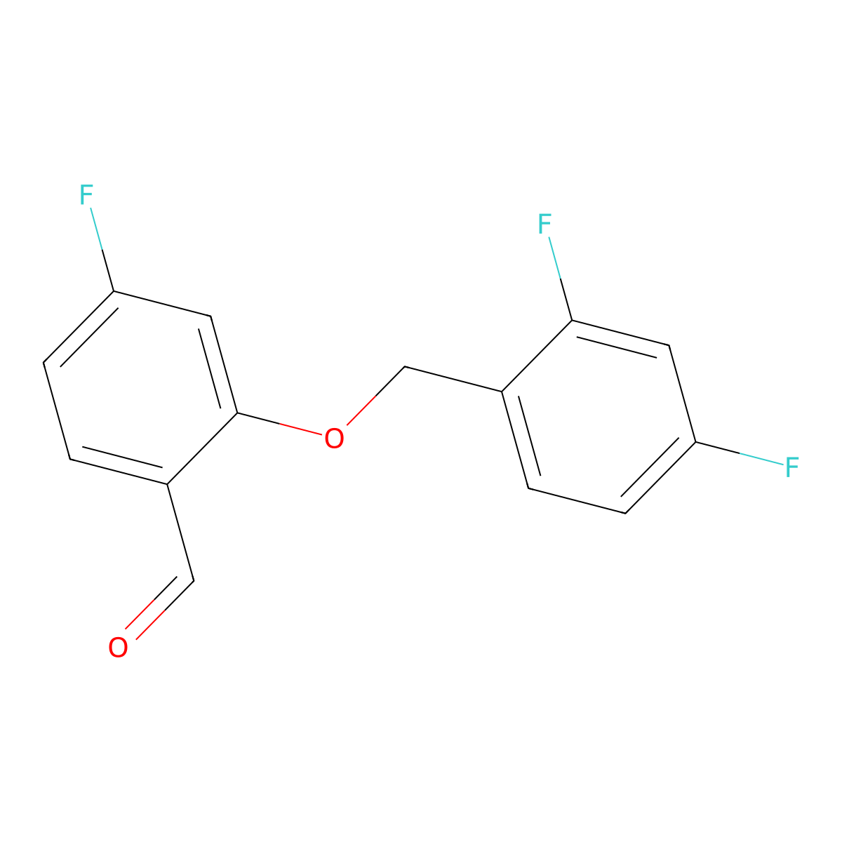 2-((2,4-Difluorobenzyl)oxy)-4-fluorobenzaldehyde molecular structure, CAS 1443351-71-0