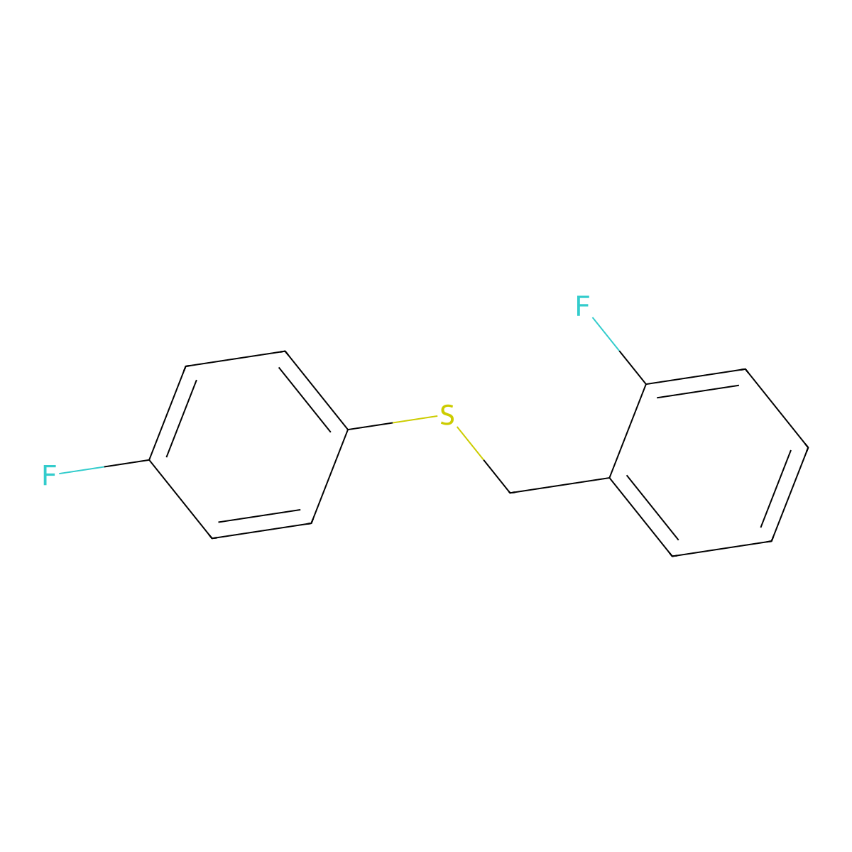 1-Fluoro-2-[(4-fluorophenyl)sulfanylmethyl]benzene molecular structure, CAS 1443351-73-2