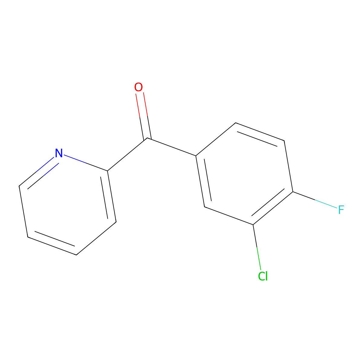 2-(3-Chloro-4-fluorobenzoyl)pyridine molecular structure, CAS 1443351-74-3