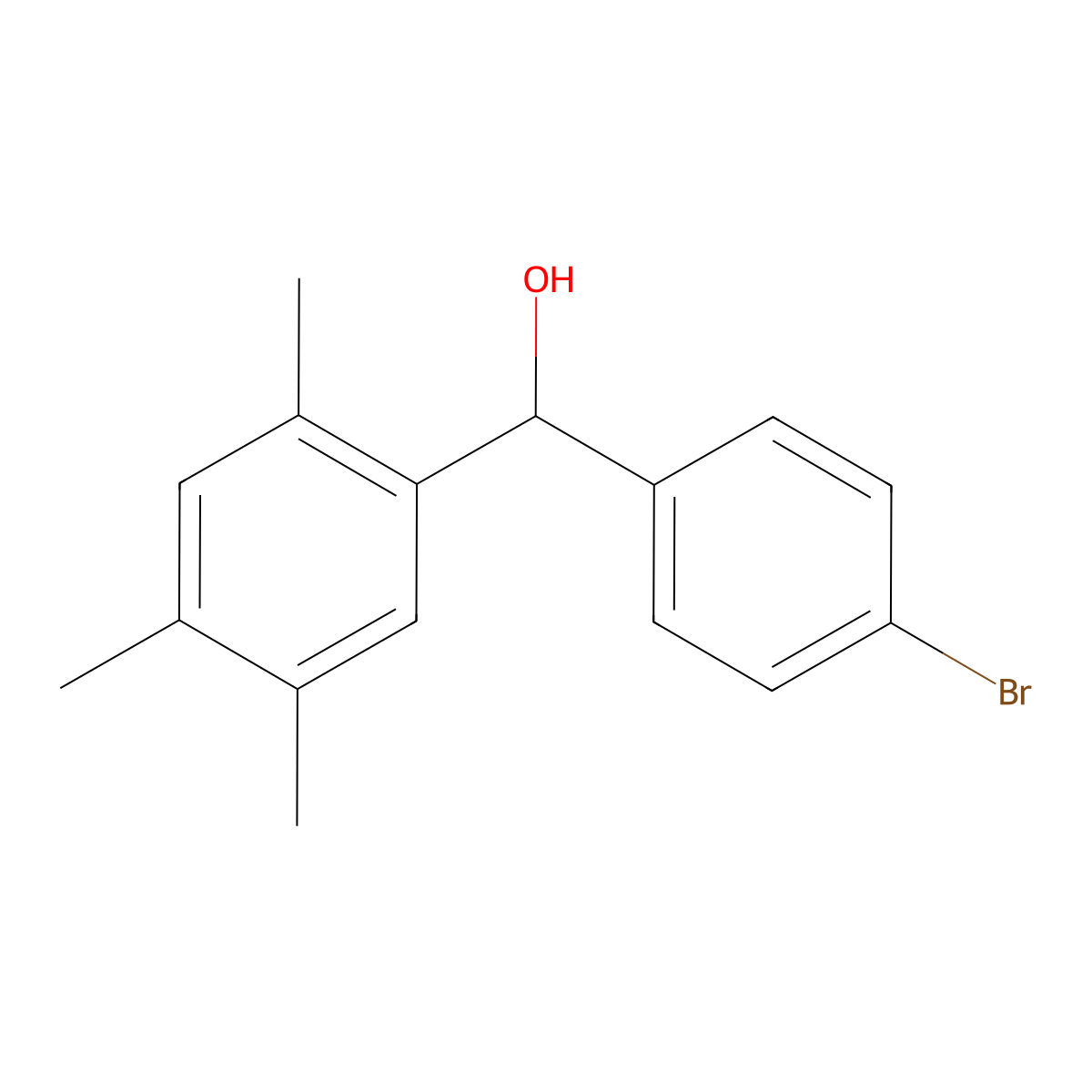 (4-Bromophenyl)(2,4,5-trimethylphenyl)methanol molecular structure, CAS 1443351-84-5
