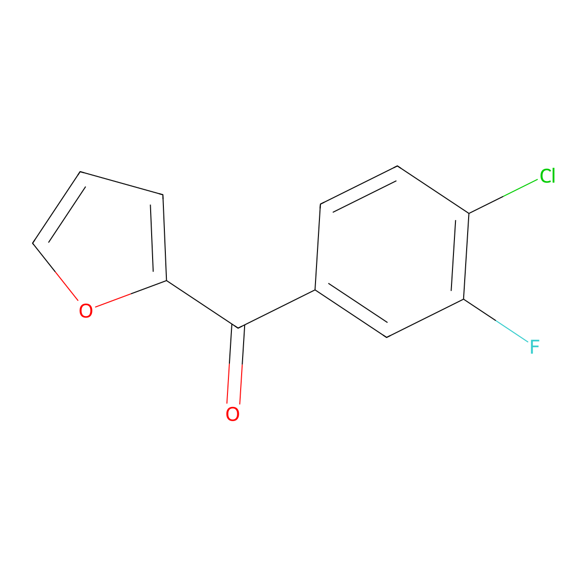 2-(4-Chloro-3-fluorobenzoyl)furan molecular structure, CAS 1443351-86-7