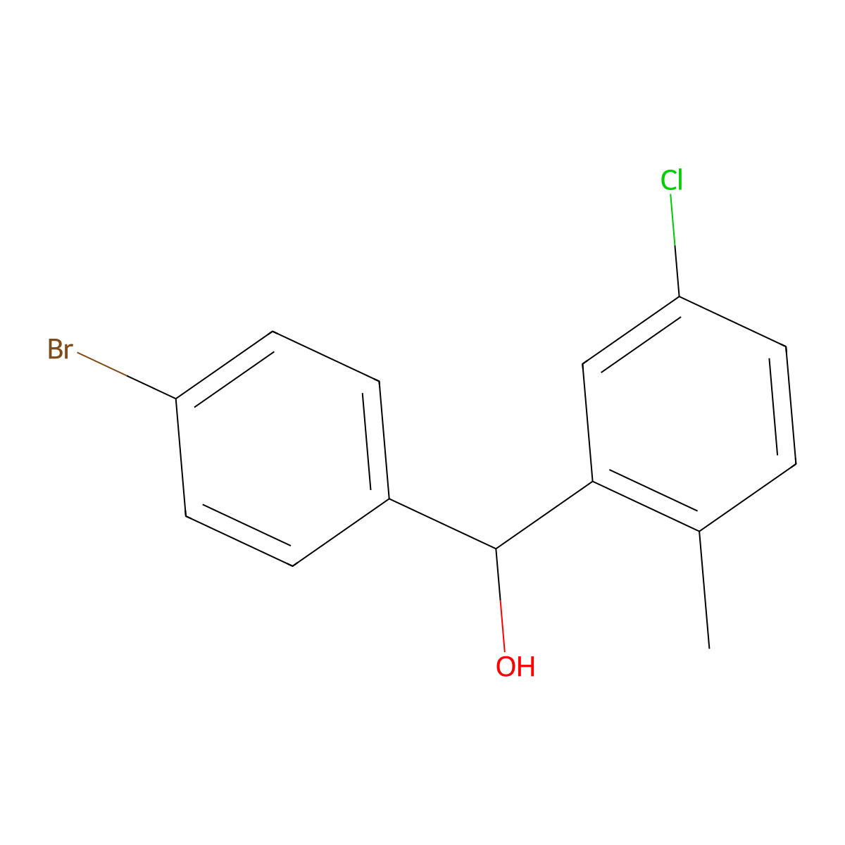 (4-Bromophenyl)(5-chloro-2-methylphenyl)methanol molecular structure, CAS 1443351-90-3