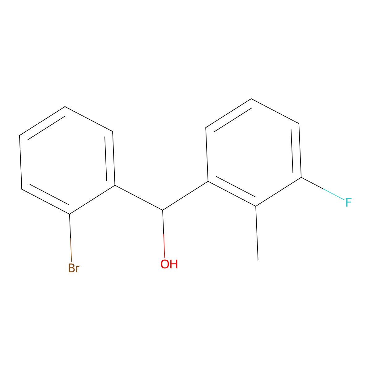 (2-Bromophenyl)(3-fluoro-2-methylphenyl)methanol molecular structure, CAS 1443352-07-5