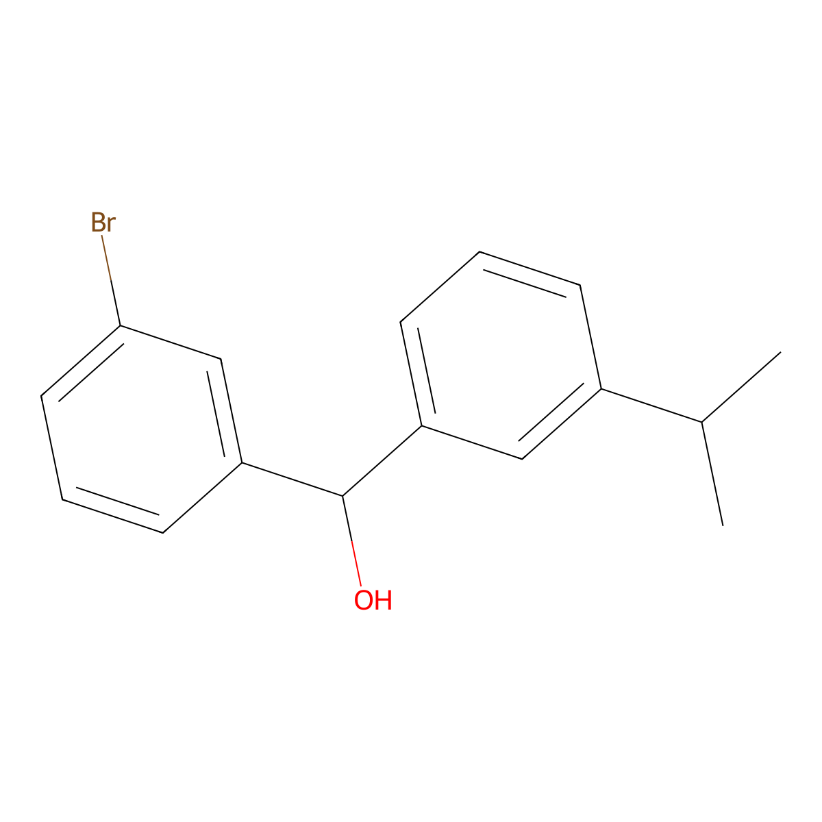 (3-Bromophenyl)(3-isopropylphenyl)methanol molecular structure, CAS 1443352-30-4