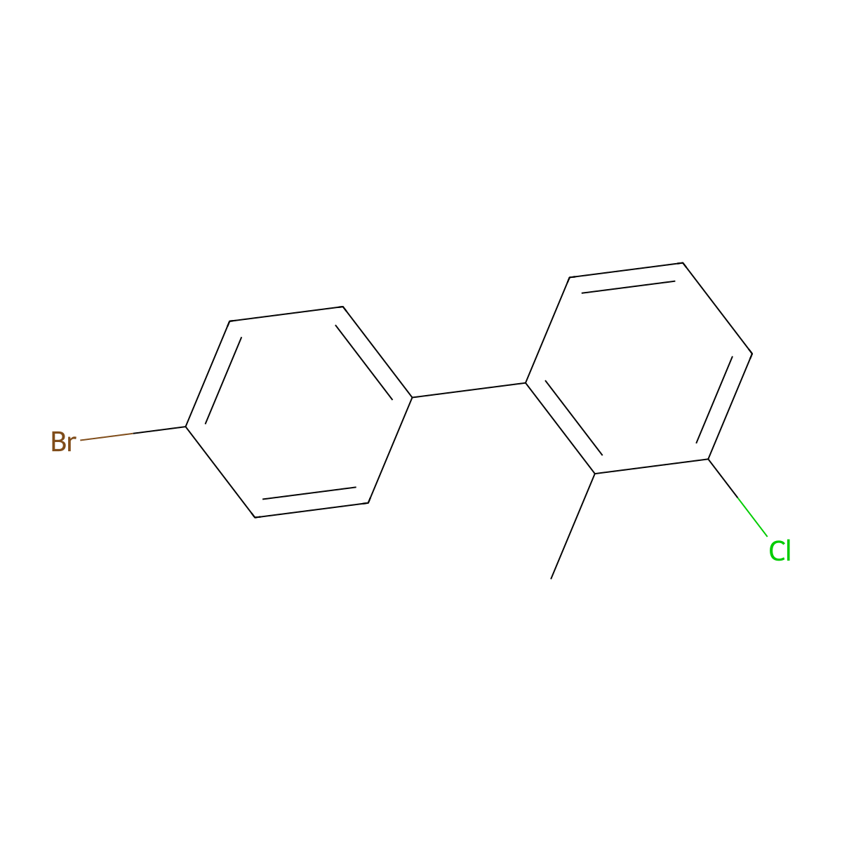 4-Bromo-3'-chloro-2'-methylbiphenyl molecular structure, CAS 1443352-49-5