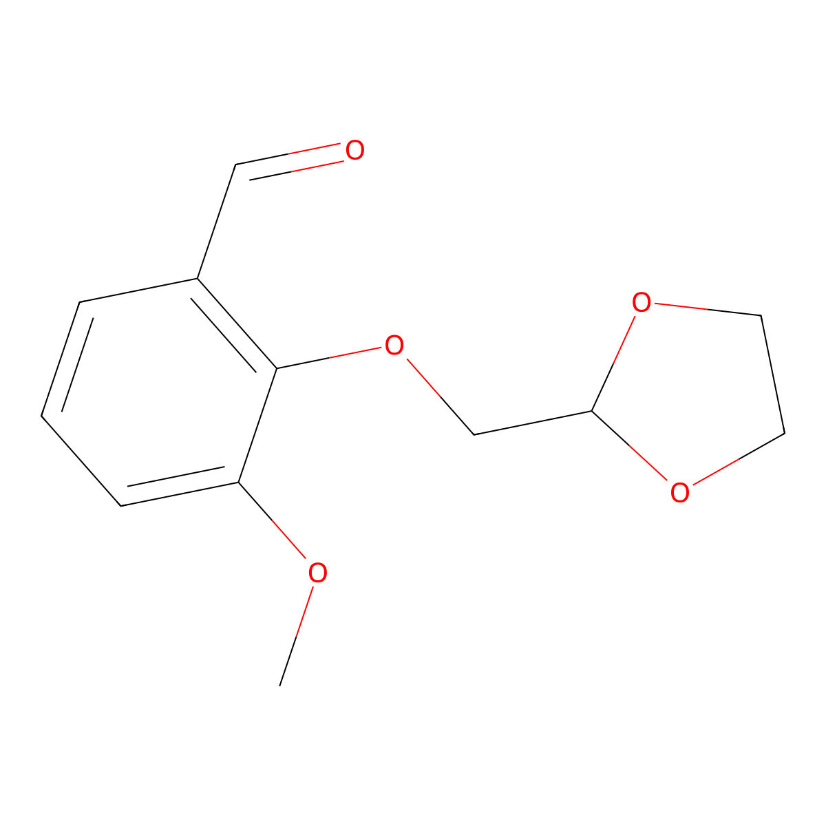 2-[2-(1,3-Dioxolan-2-yl)methoxy]-3-methoxybenzaldehyde molecular structure, CAS 1443352-60-0