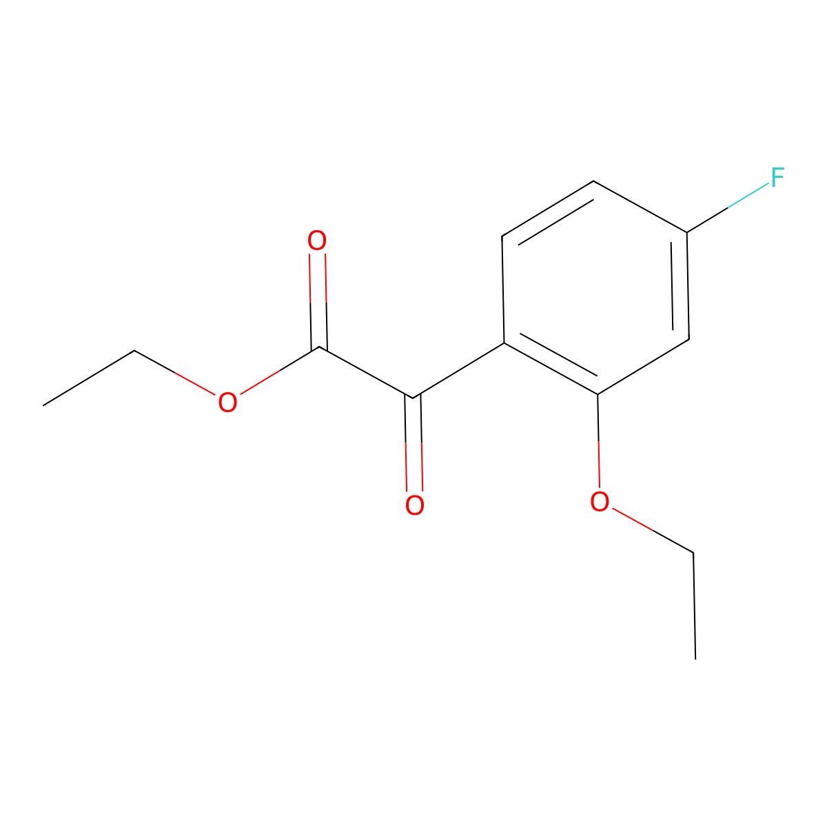 Ethyl 2-(2-ethoxy-4-fluorophenyl)-2-oxoacetate molecular structure, CAS 1443352-62-2
