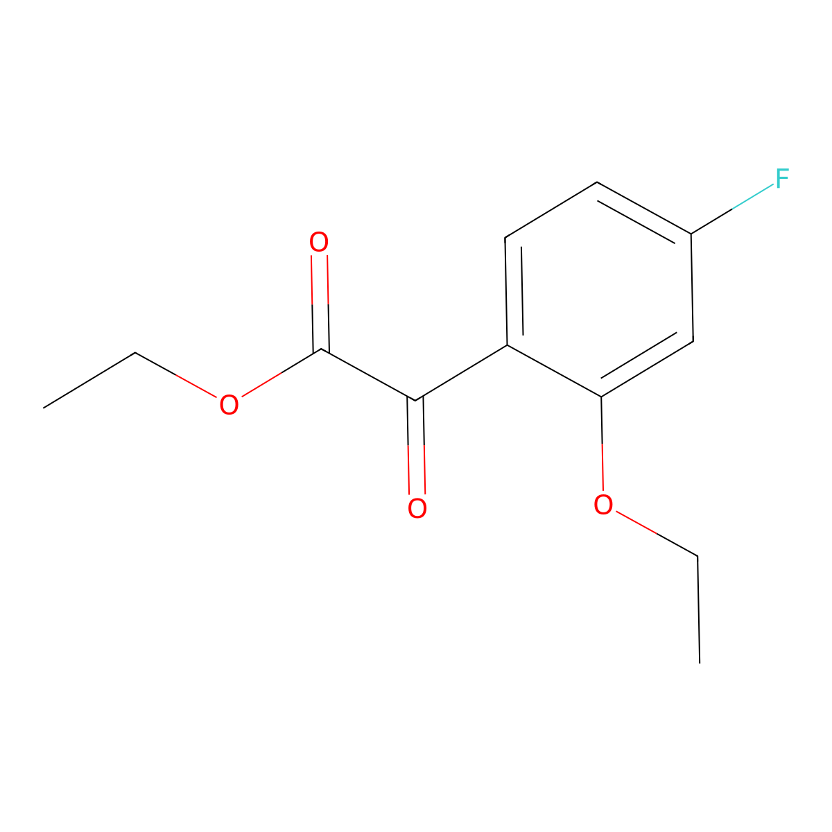 Ethyl 2-(2-ethoxy-4-fluorophenyl)-2-oxoacetate molecular structure, CAS 1443352-62-2